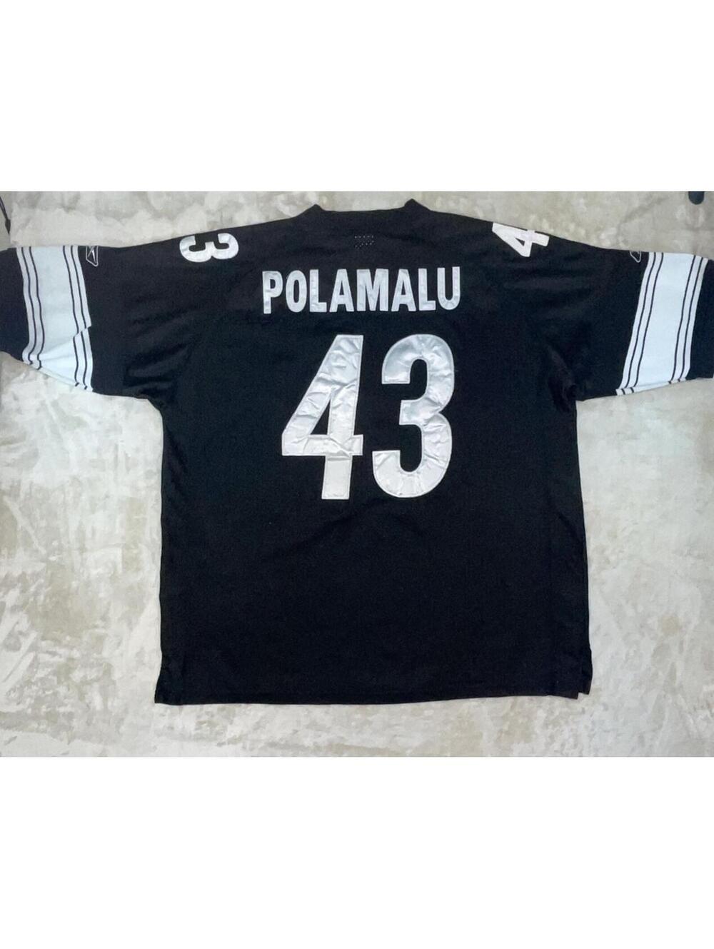 Vintage Pittsburgh Steelers Troy Polamalu #44 Reebok On Field Jersey Size 56